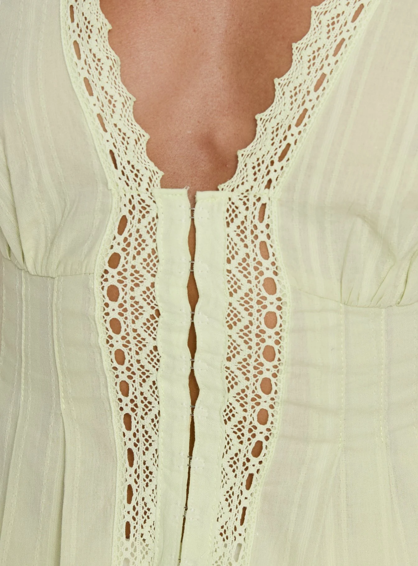 Zaylenna Lace Pleated Top Sage - Image 6