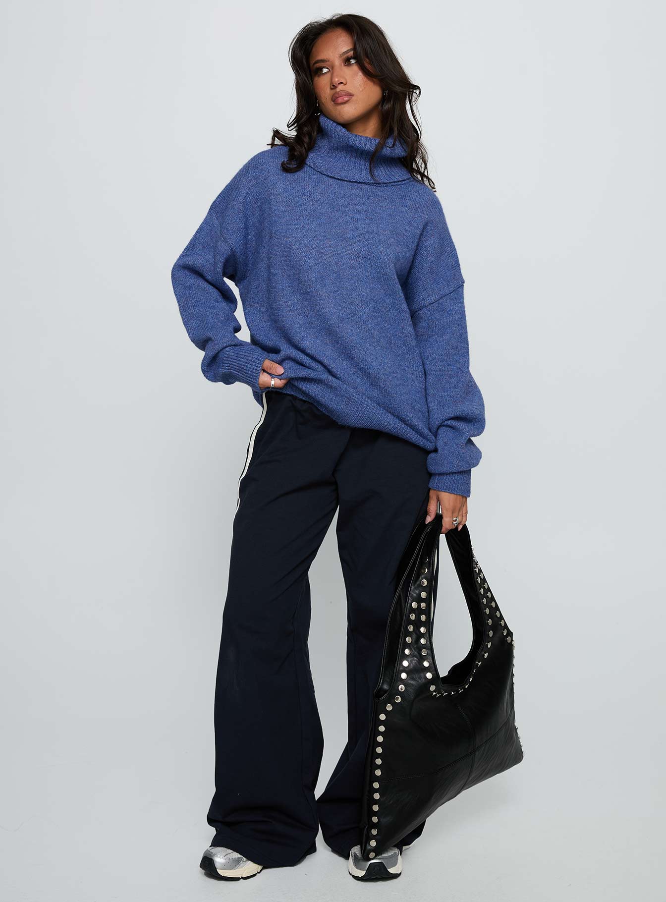 Zephry Turtleneck Knit Sweater Blue - Image 2