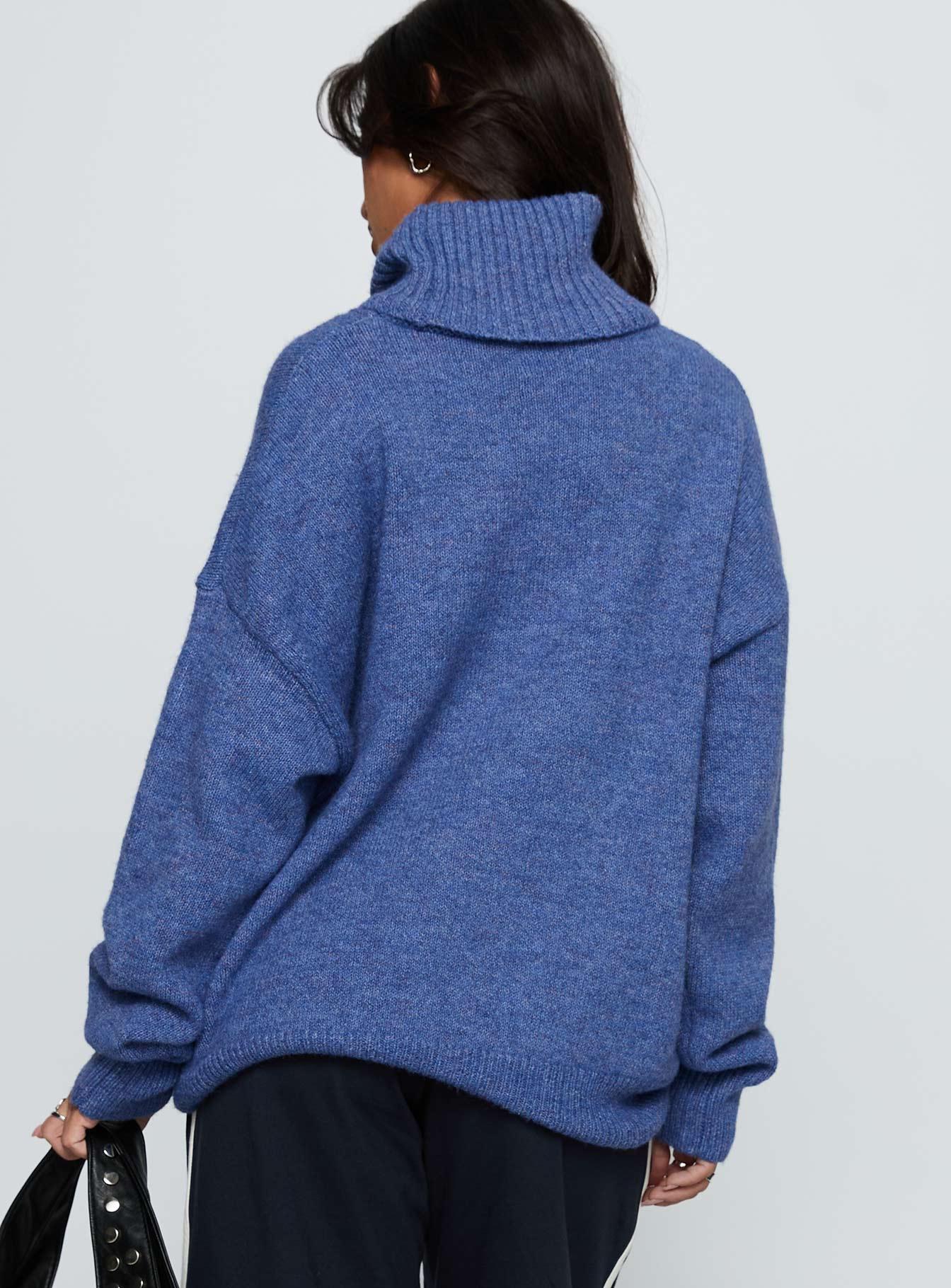 Zephry Turtleneck Knit Sweater Blue - Image 4