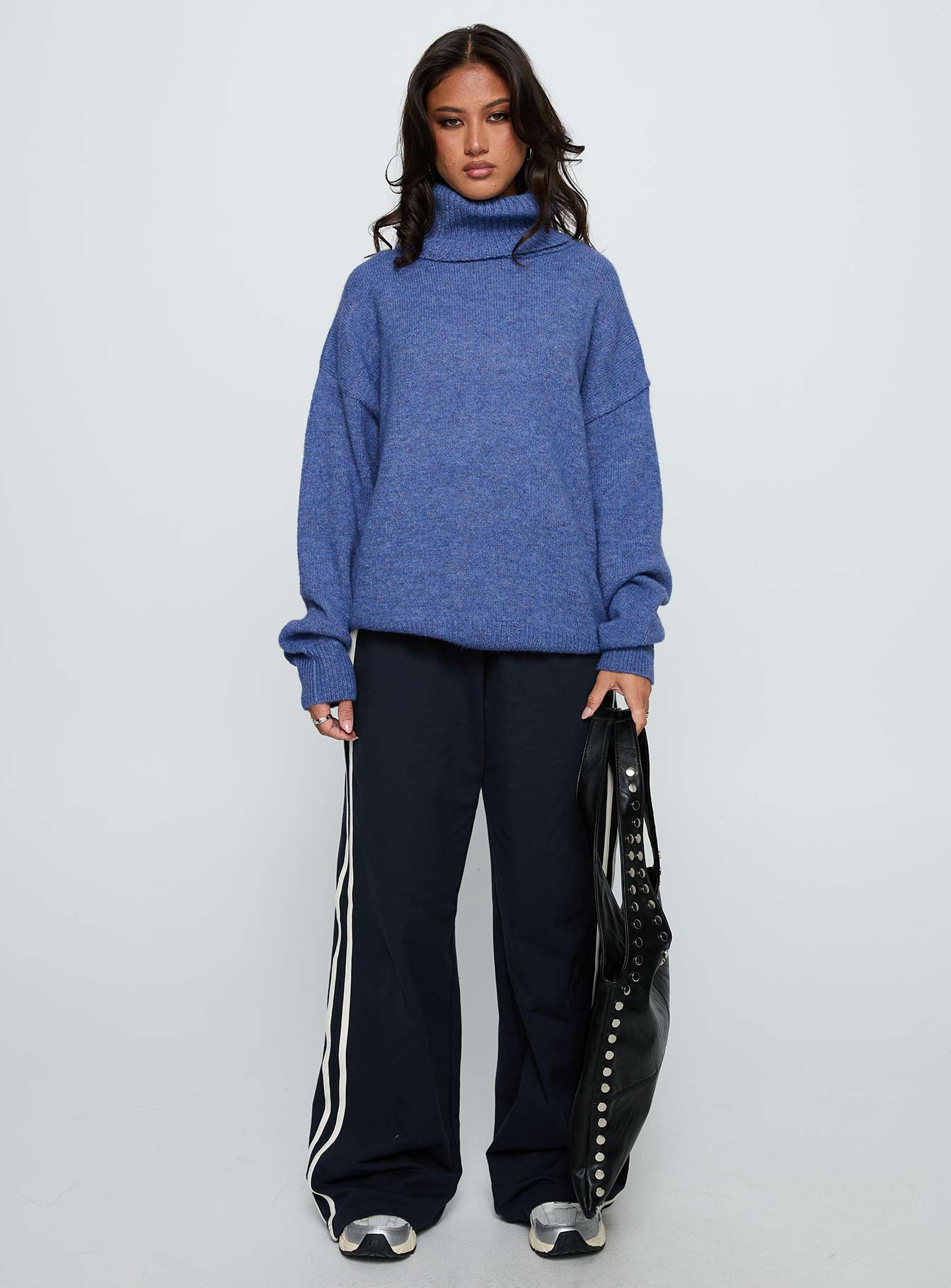 Zephry Turtleneck Knit Sweater Blue - Image 6