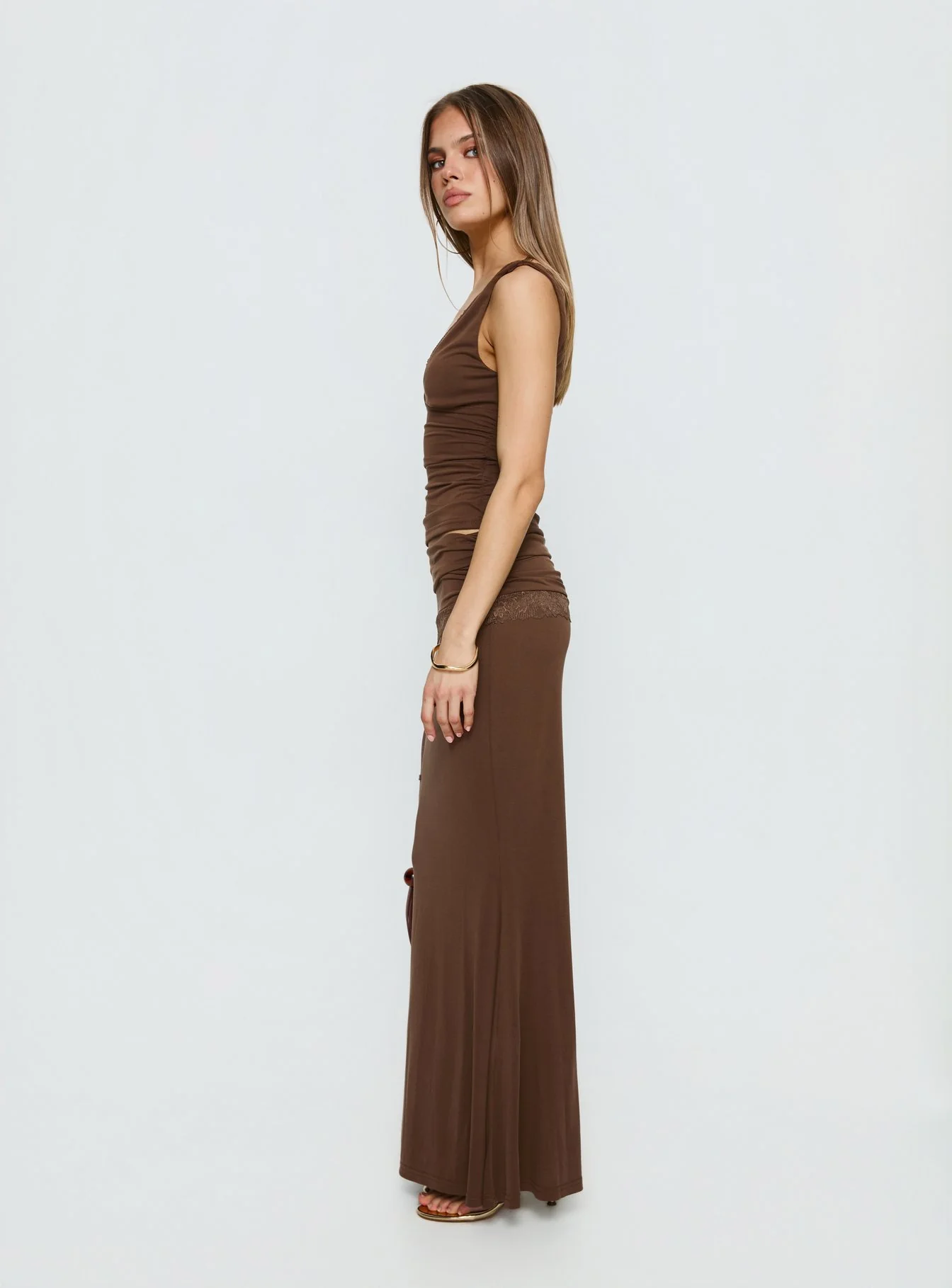 Zespri Jersey Maxi Skirt Brown - Image 4