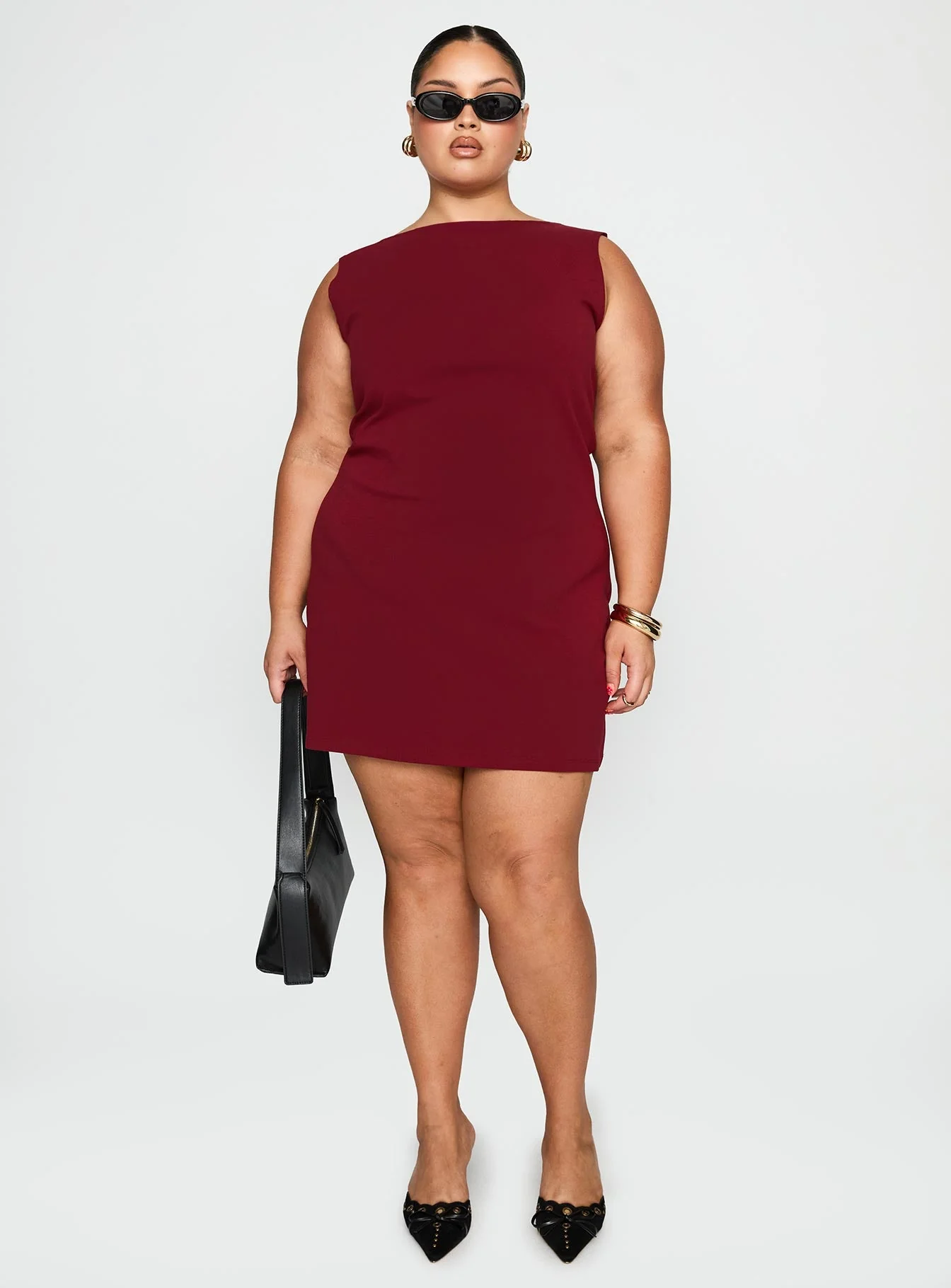 Zimmie Mini Dress Burgundy Curve - Image 3