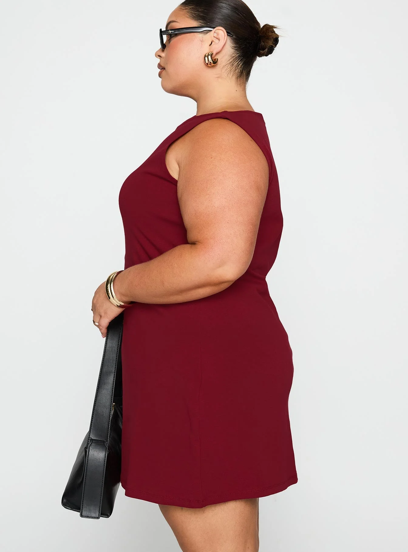 Zimmie Mini Dress Burgundy Curve - Image 4