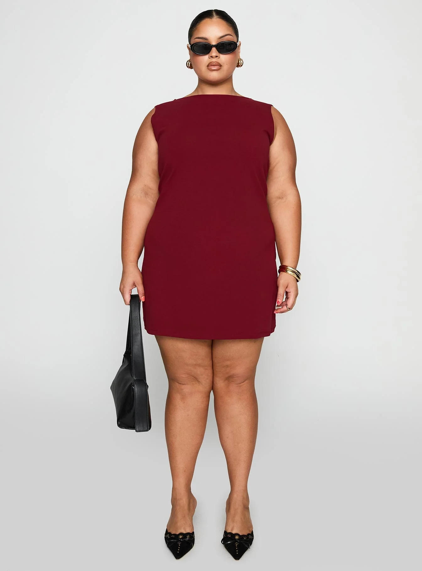 Zimmie Mini Dress Burgundy Curve - Image 7