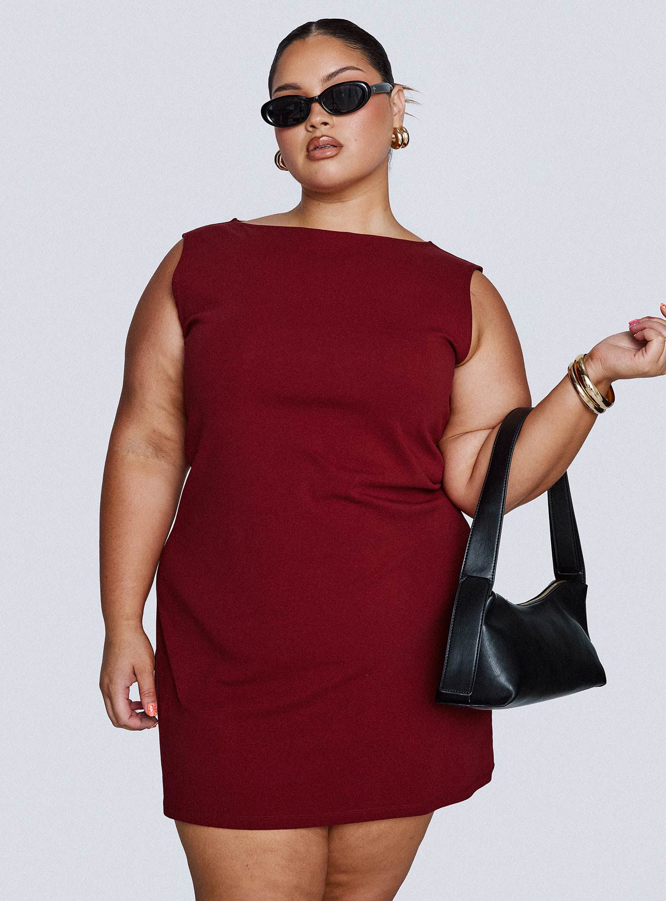 Zimmie Mini Dress Burgundy Curve - Image 8