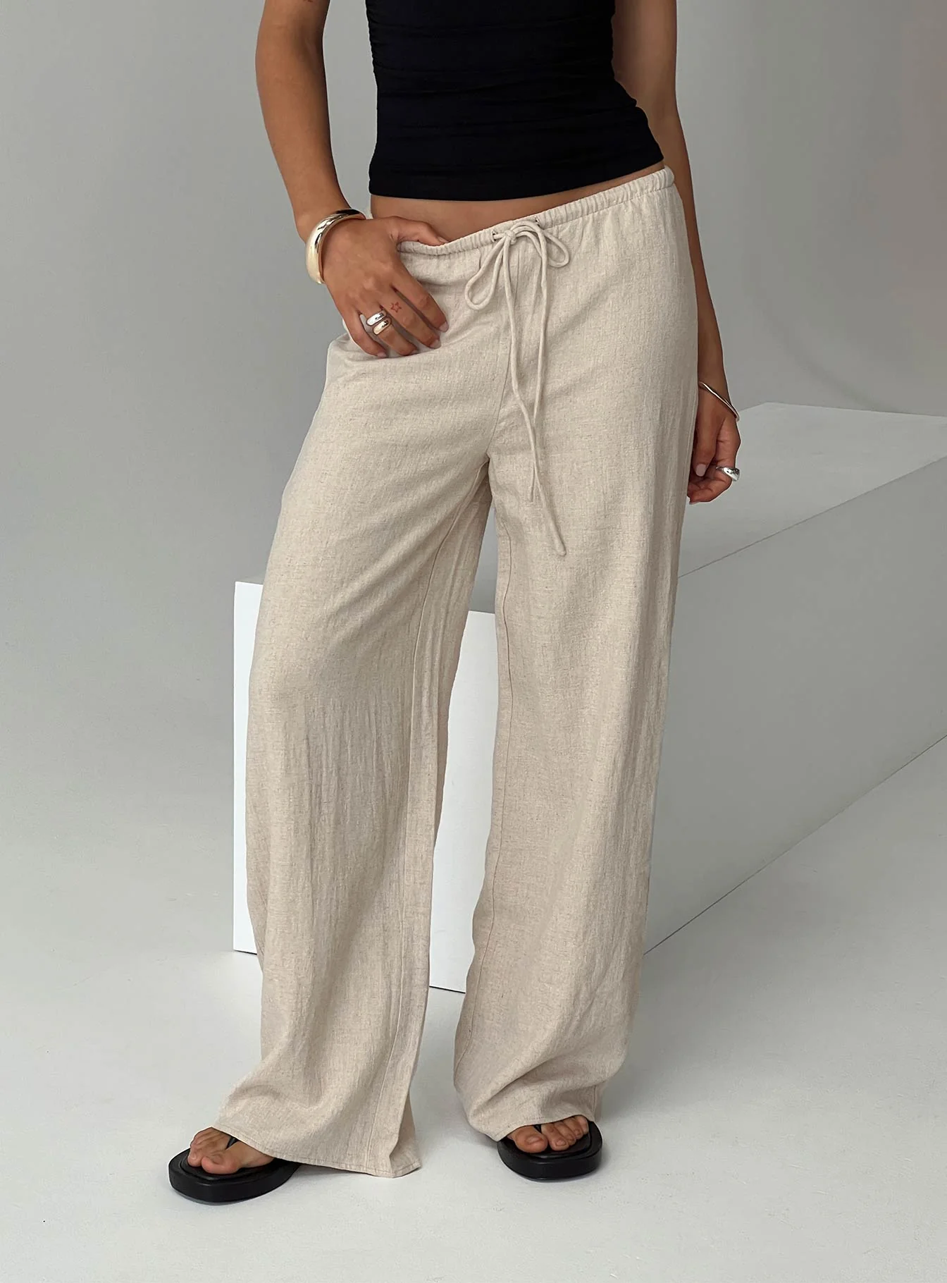 Zodiac Linen Blend Pants Beige
