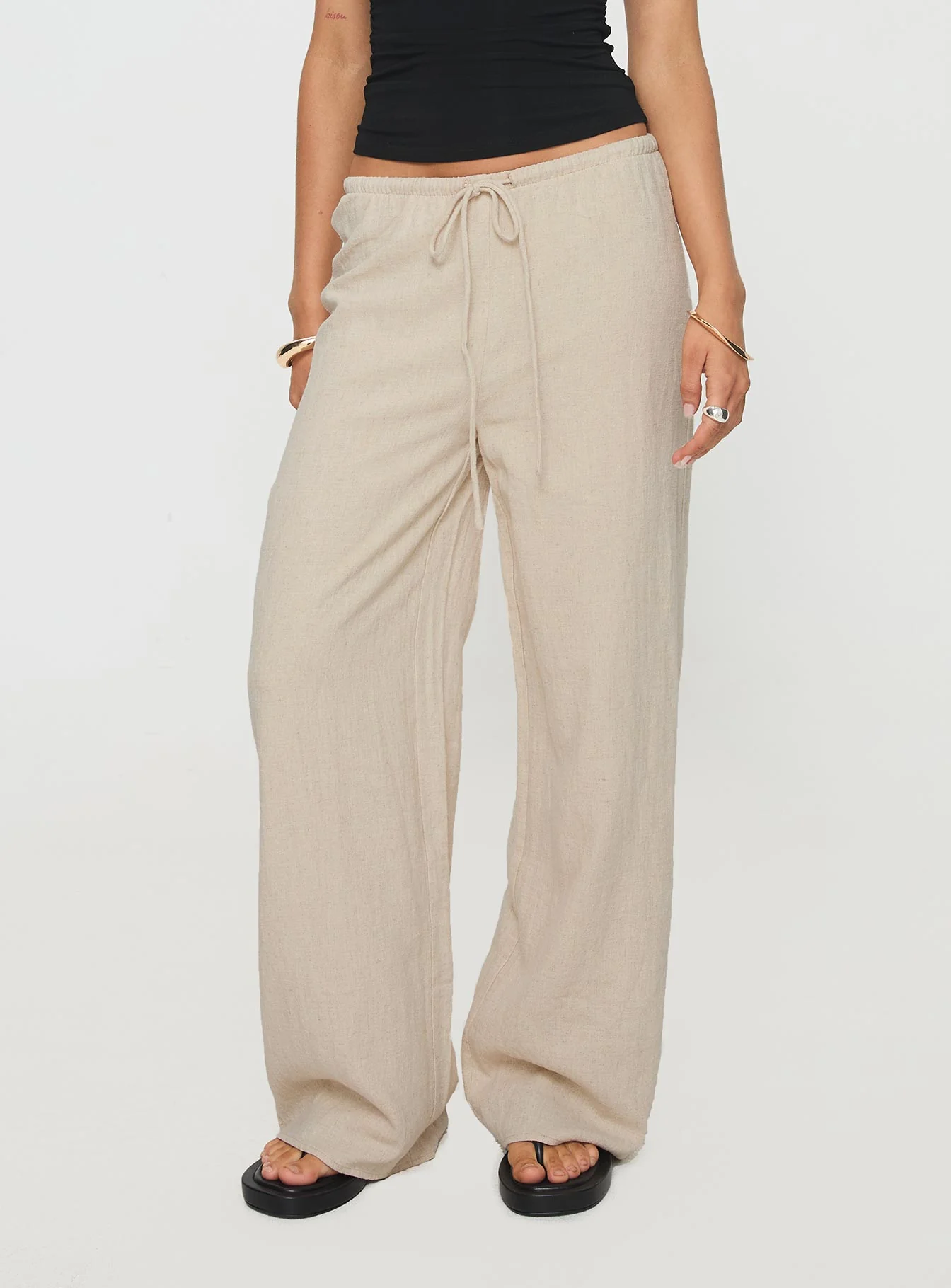 Zodiac Linen Blend Pants Beige - Image 2