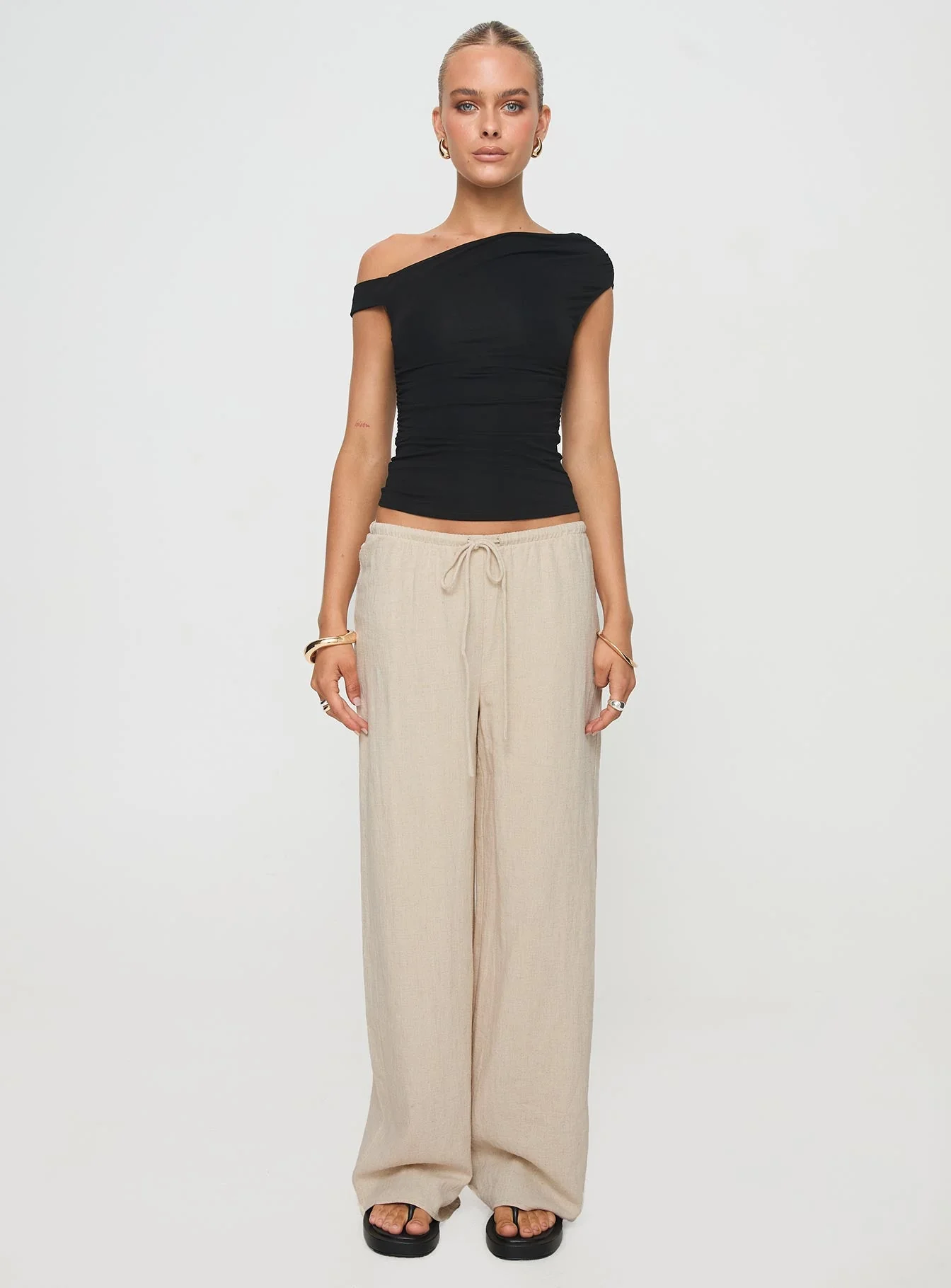 Zodiac Linen Blend Pants Beige - Image 7